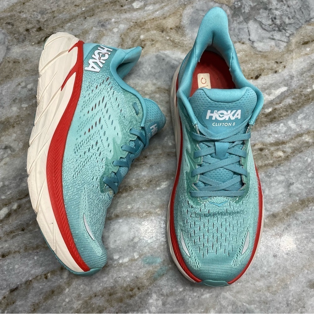 Hoka One One Clifton 8 Performance Running Shoes Aquarelle Women’s Size 8.5B